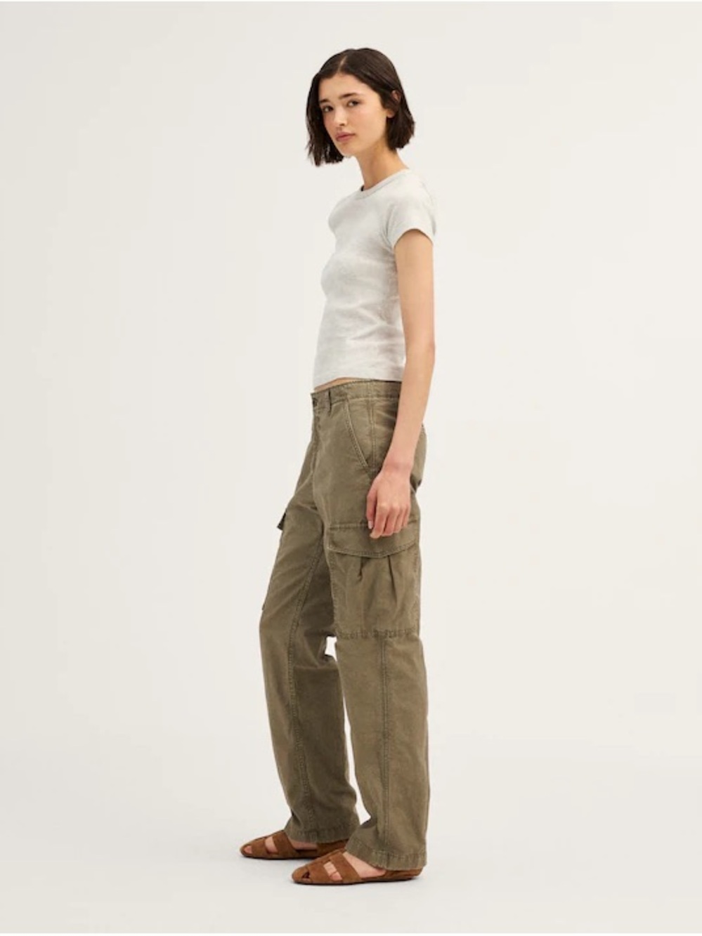 Madewell Women's Baggy Olive Cargo Pants - Relaxed Utility Fit